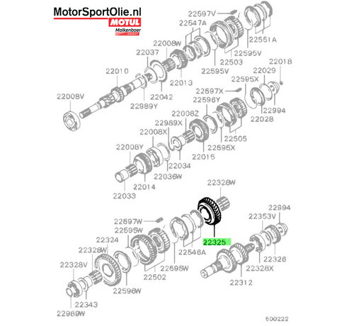 Mitsubishi Motors Corporation Mitsubishi MD746691 Tandwiel M/T Tussenas 2e Versnelling