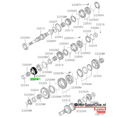 Mitsubishi Motors Corporation Mitsubishi MD743954 Tandwiel M/T Ingaande As 4e Versnelling