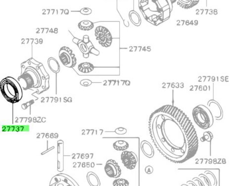 Mitsubishi Motors Corporation Mitsubishi MD728354 Lager Verdeelbak Voor
