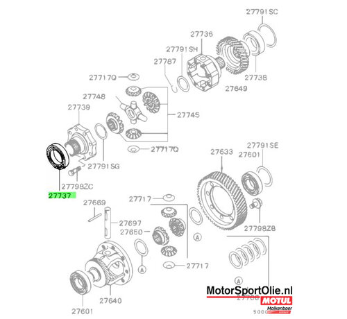 Mitsubishi Motors Corporation Mitsubishi MD728354 Lager Verdeelbak Voor