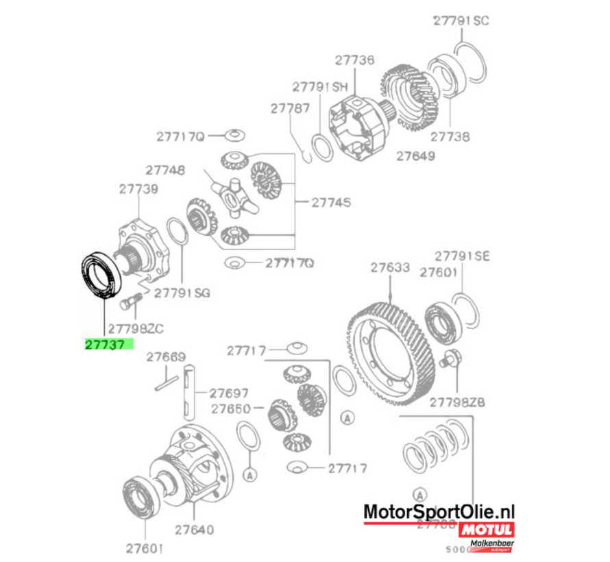 Mitsubishi MD728354 Lager Verdeelbak Voor