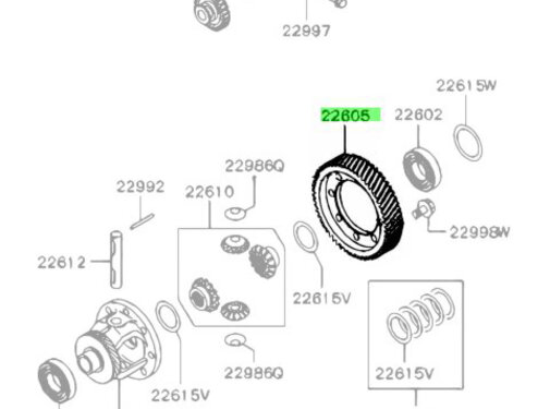 Mitsubishi Motors Corporation Mitsubishi MD743362 Tandwiel M/T Differentieel Aandrijving