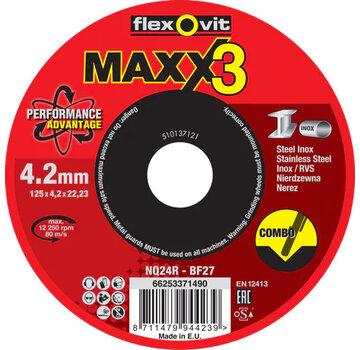 Flexovit MAXX3 INOX NQ24R 150x4,2x22,23mm BF27