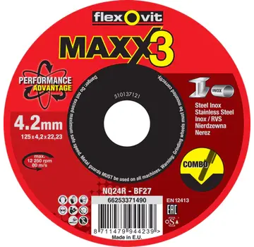 Flexovit MAXX3 INOX NQ24R 115x4,2x22,23mm BF27