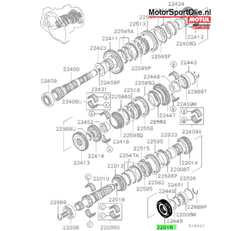 Mitsubishi Motors Corporation Mitsubishi MD771726 Tandwiel M/T Ingaande As 5e Versnelling