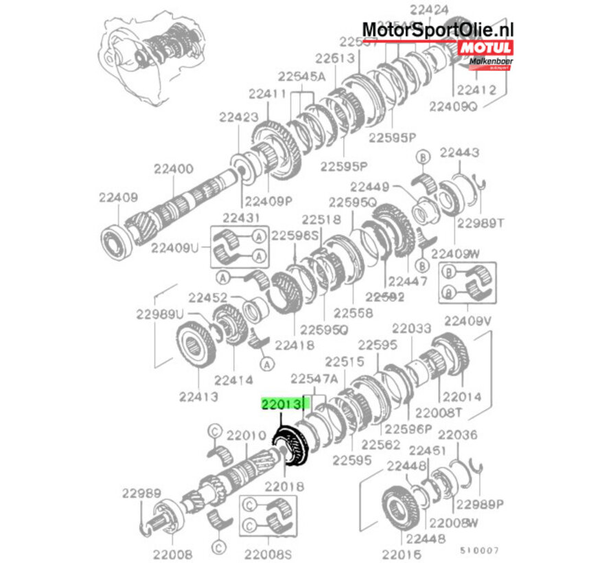 Mitsubishi MD771714 Tandwiel M/T Ingaande As 3e Versnelling