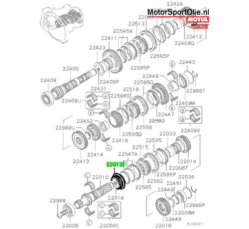 Mitsubishi Motors Corporation Mitsubishi MD771714 Tandwiel M/T Ingaande As 3e Versnelling