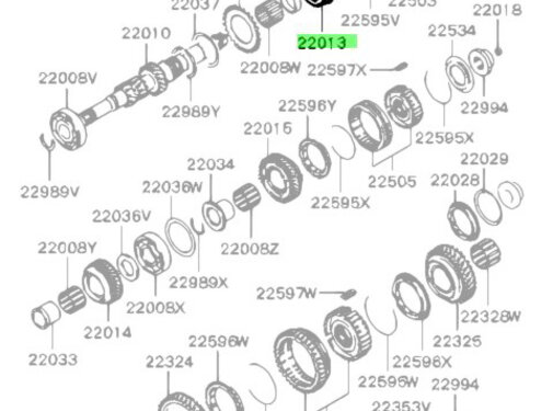 Mitsubishi Motors Corporation Mitsubishi MD733270 Tandwiel M/T Ingaande As 3e Versnelling