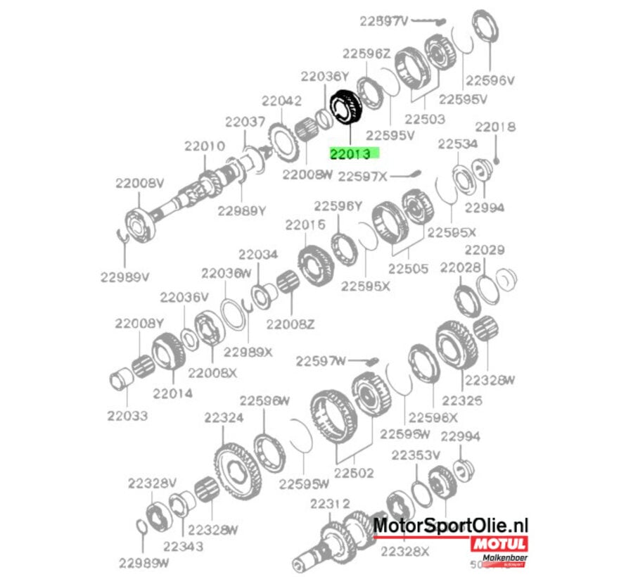 Mitsubishi MD733270 Tandwiel M/T Ingaande As 3e Versnelling