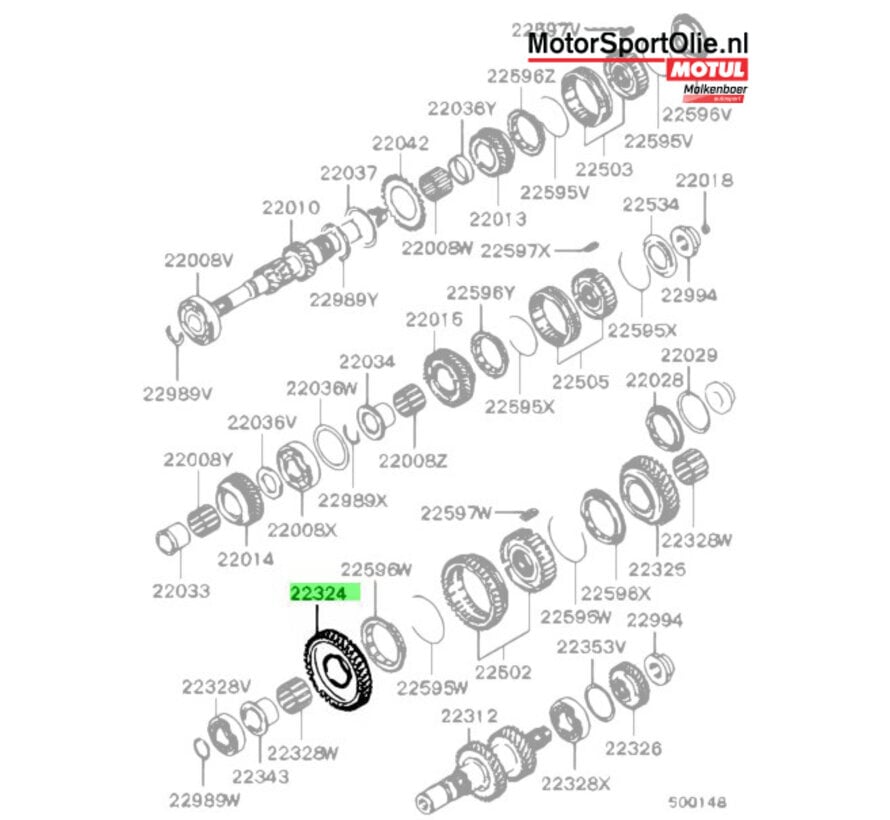 Mitsubishi MD743176 Tandwiel M/T Tussenas 1e Versnelling