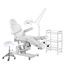 Mega Beauty Shop® 10. Behandel/pedicure starter set WIT met GRATIS behandelstoelhoes.