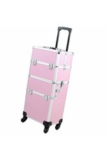 Merkloos Aluminium Trolley 2 in1  Roze