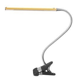 Merkloos LED Tafellamp Goud met een flexibele arm op tafelklem.