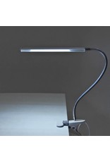 Merkloos LED Tafellamp Goud met een flexibele arm op tafelklem.