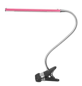 Merkloos LED Tafellamp Pink  met een flexibele arm op tafelklem