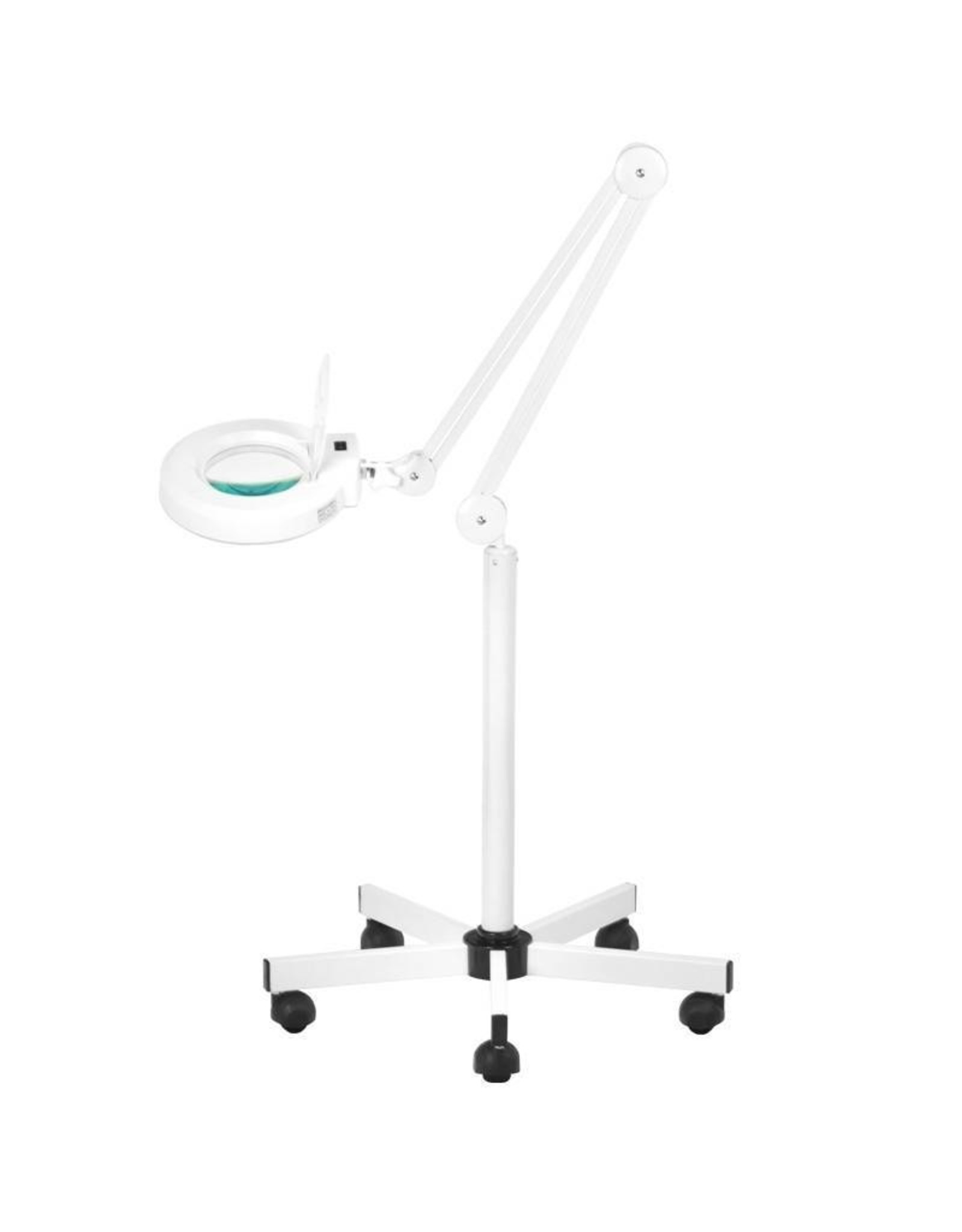 Merkloos LED Loeplamp met rolstatief - Wit