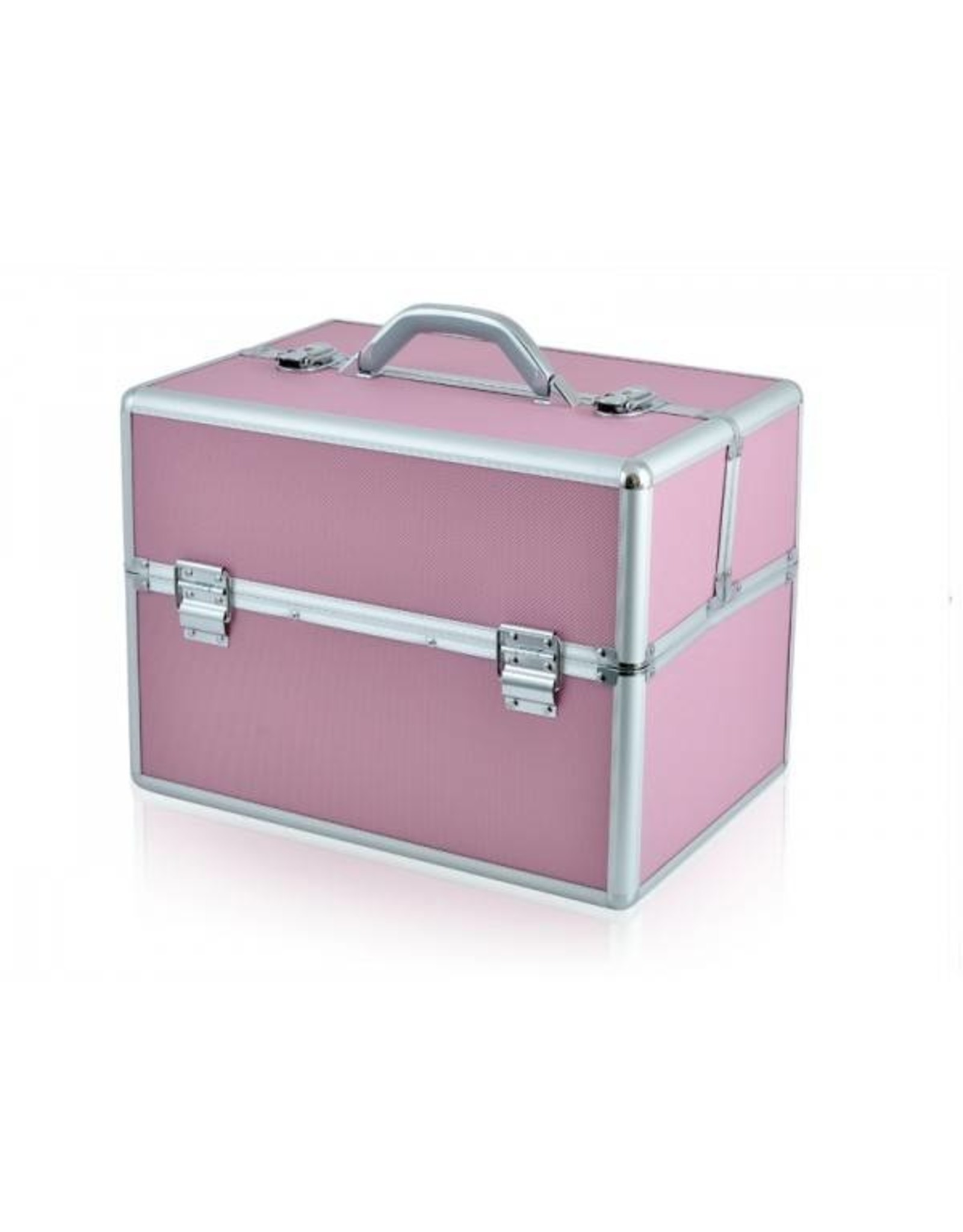 Merkloos Aluminium luxe koffer - roze