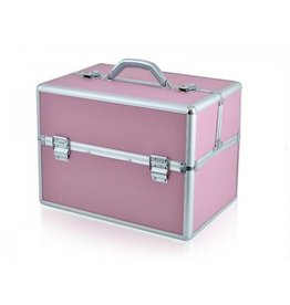 Merkloos Aluminium luxe koffer - roze