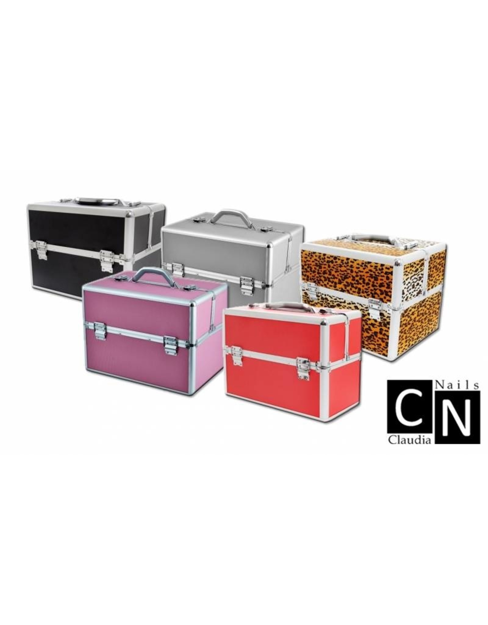 Merkloos Aluminium luxe koffer - roze