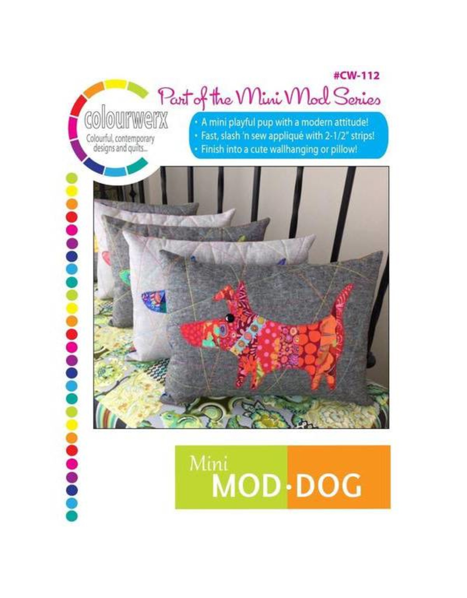 Colourwerx Mini MOD Dog - patroon voor kussen of kleine quilt