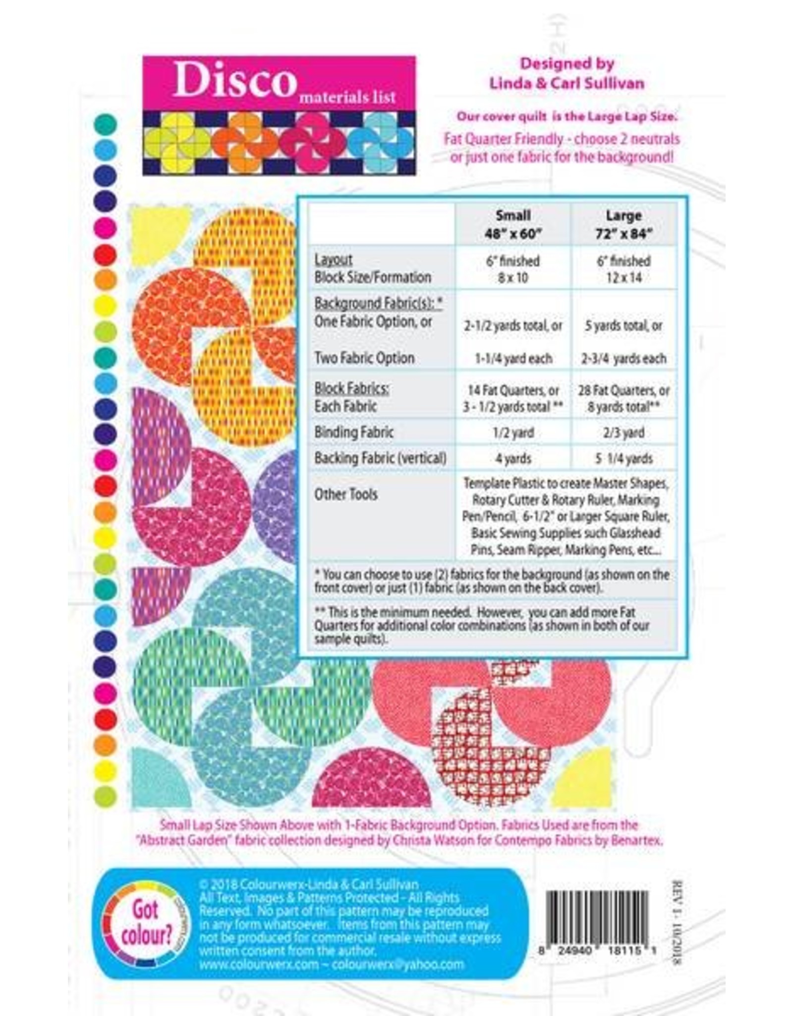 Colourwerx Disco - patroon voor een quilt