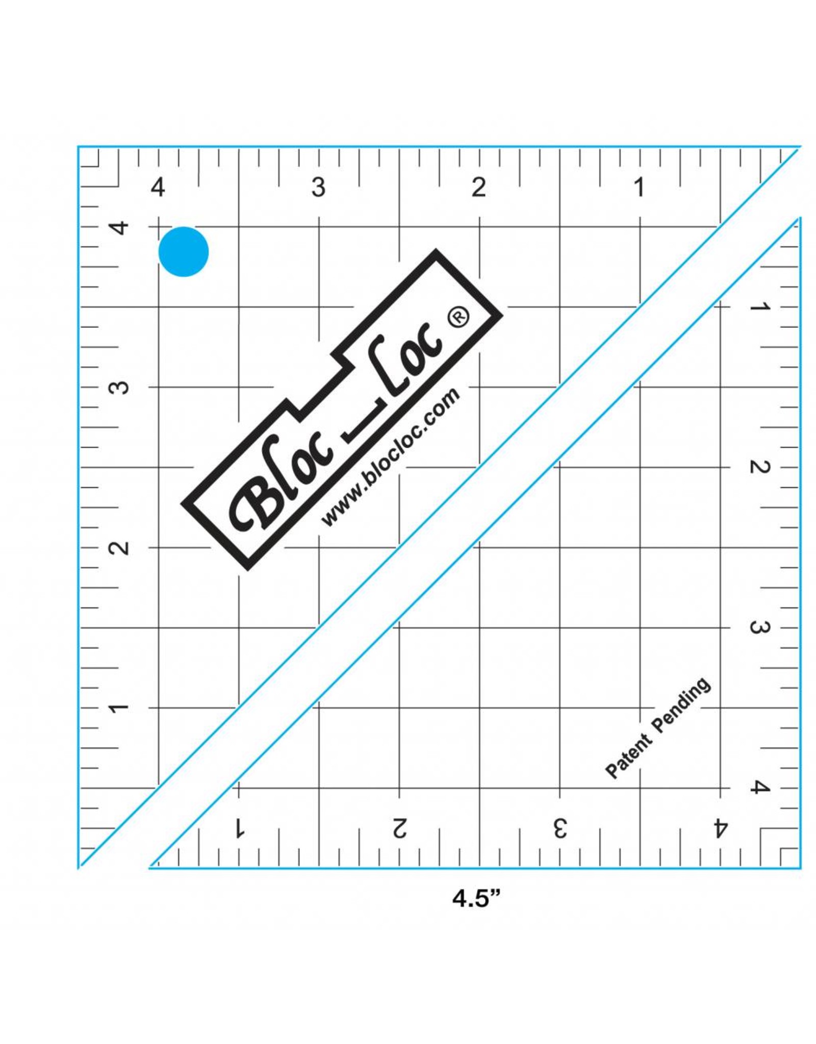 Bloc Loc Bloc Loc - Half Square Triangle Ruler - 4,5 x 4,5 inch