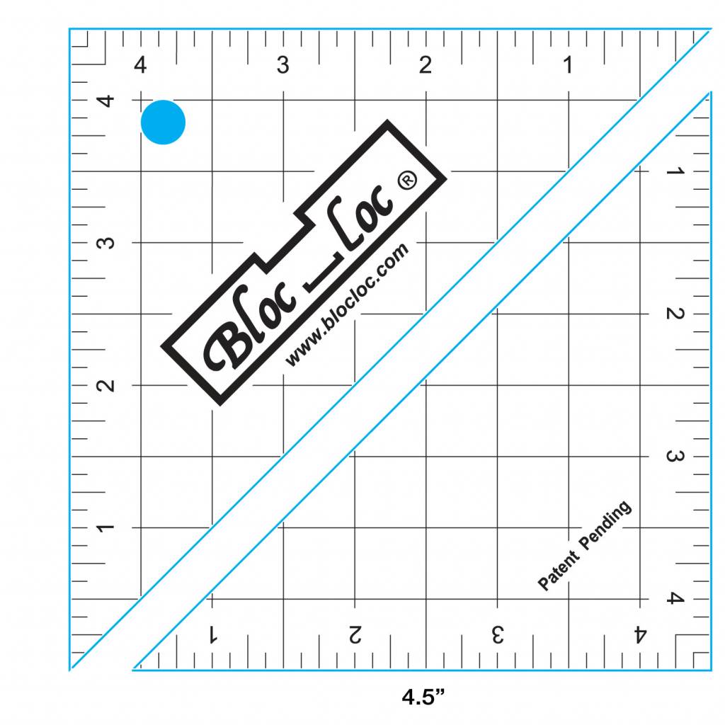 Bloc Loc Half Square Triangle Ruler 4,5 x 4,5 inch Nanno Creative