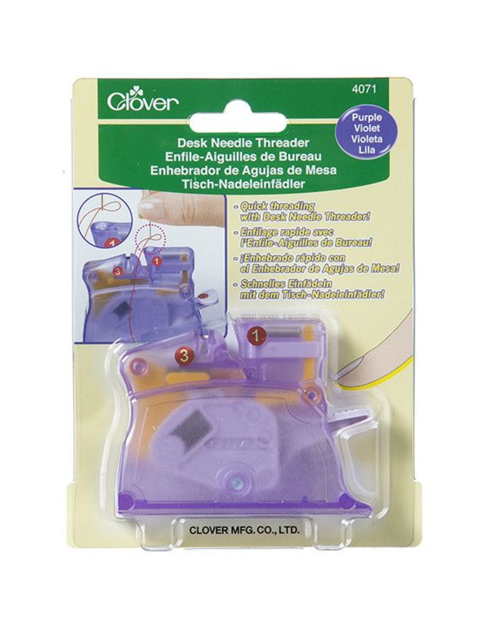 Clover Desk Needle Threader - Purple