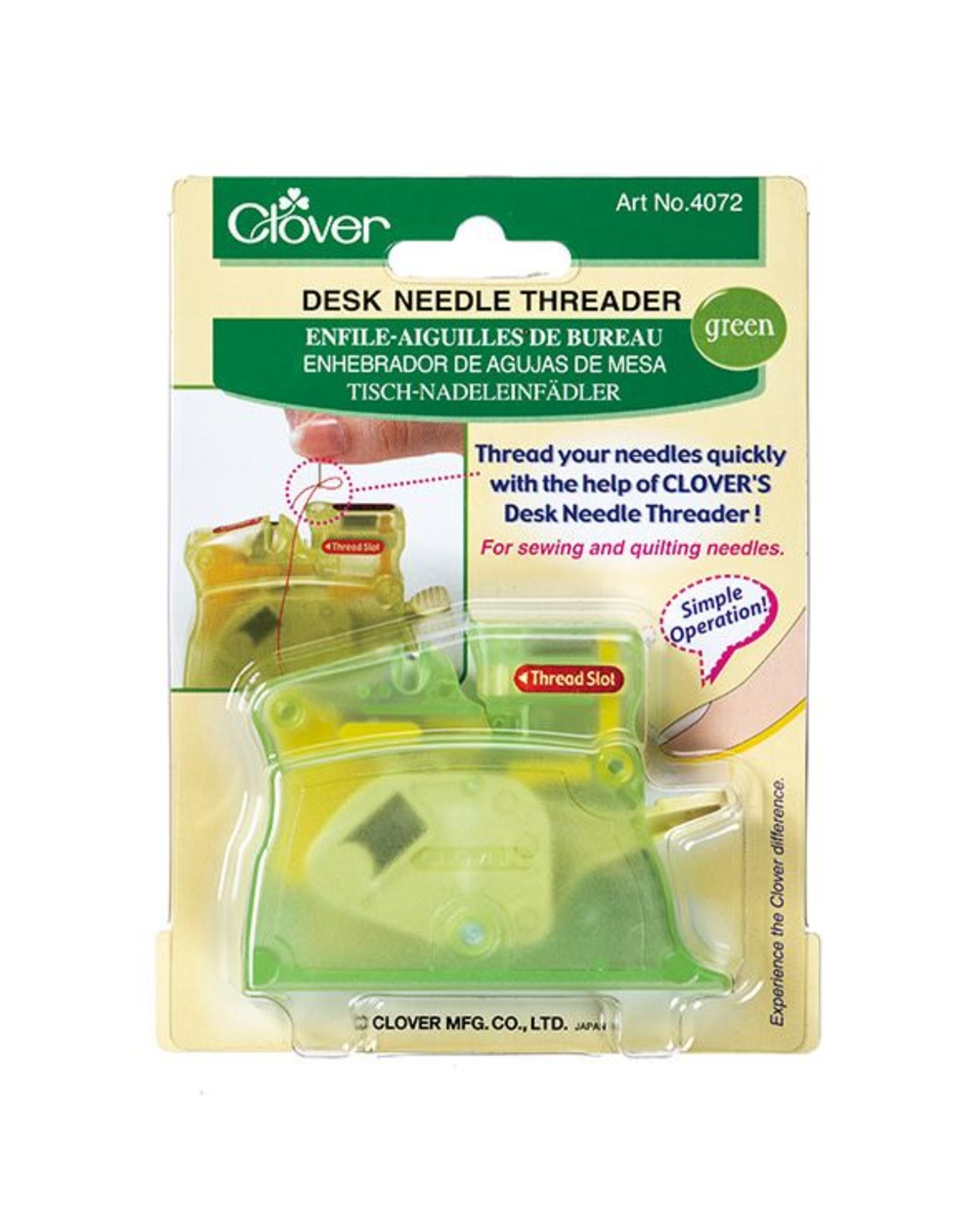 Clover Desk Needle Threader - Green