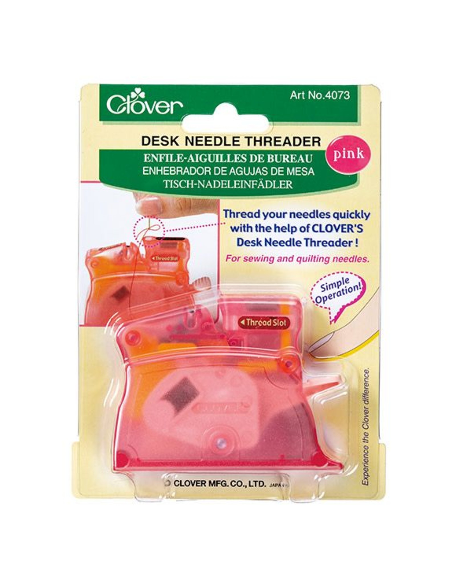 Clover Desk Needle Threader - Pink