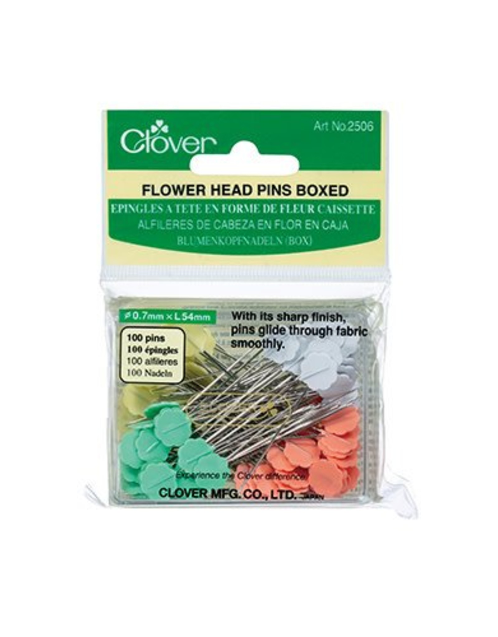 Clover Flower Head Pins - 100 Pins