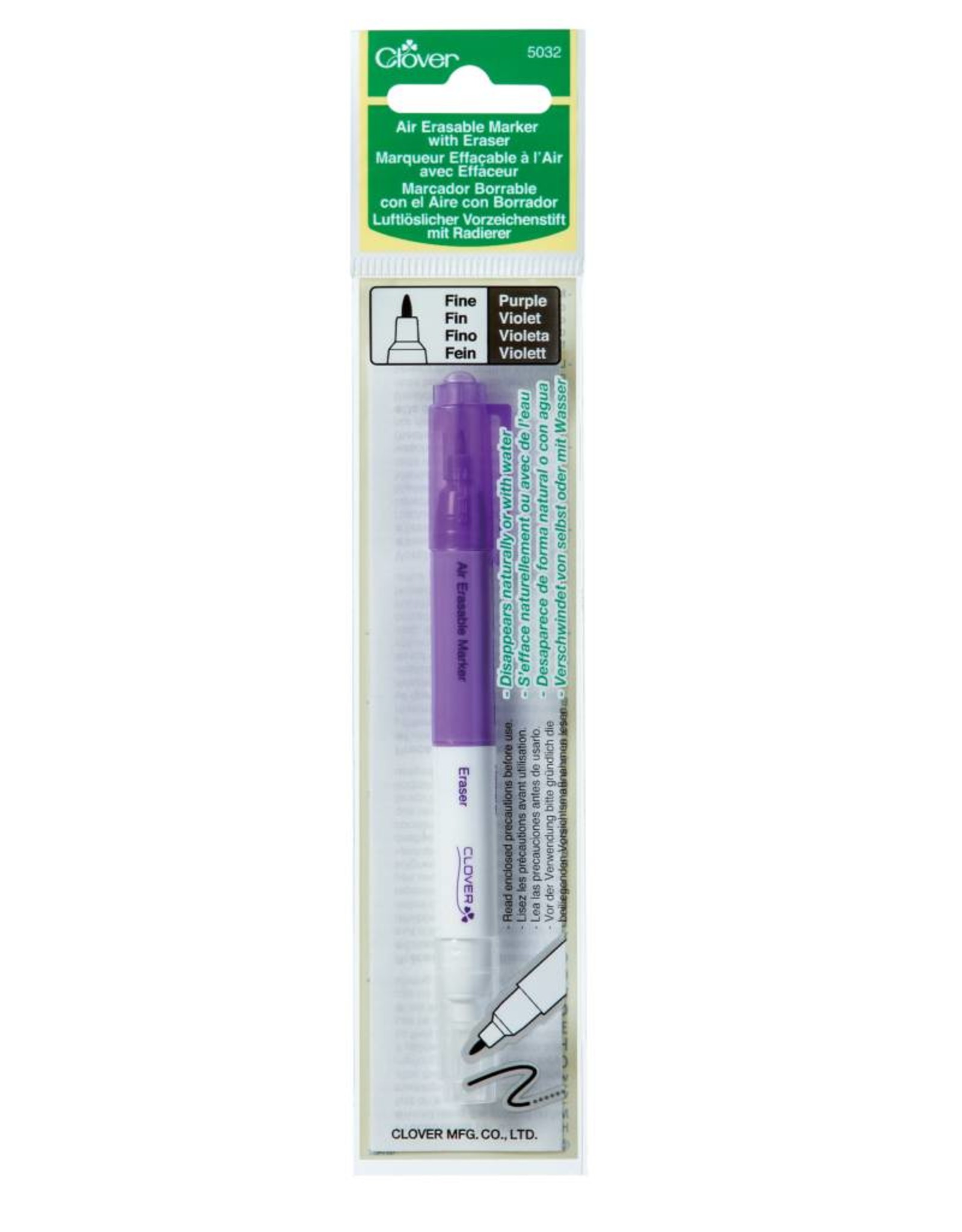 Clover Air Erasable Marker with Eraser - Purple (4-14 days)