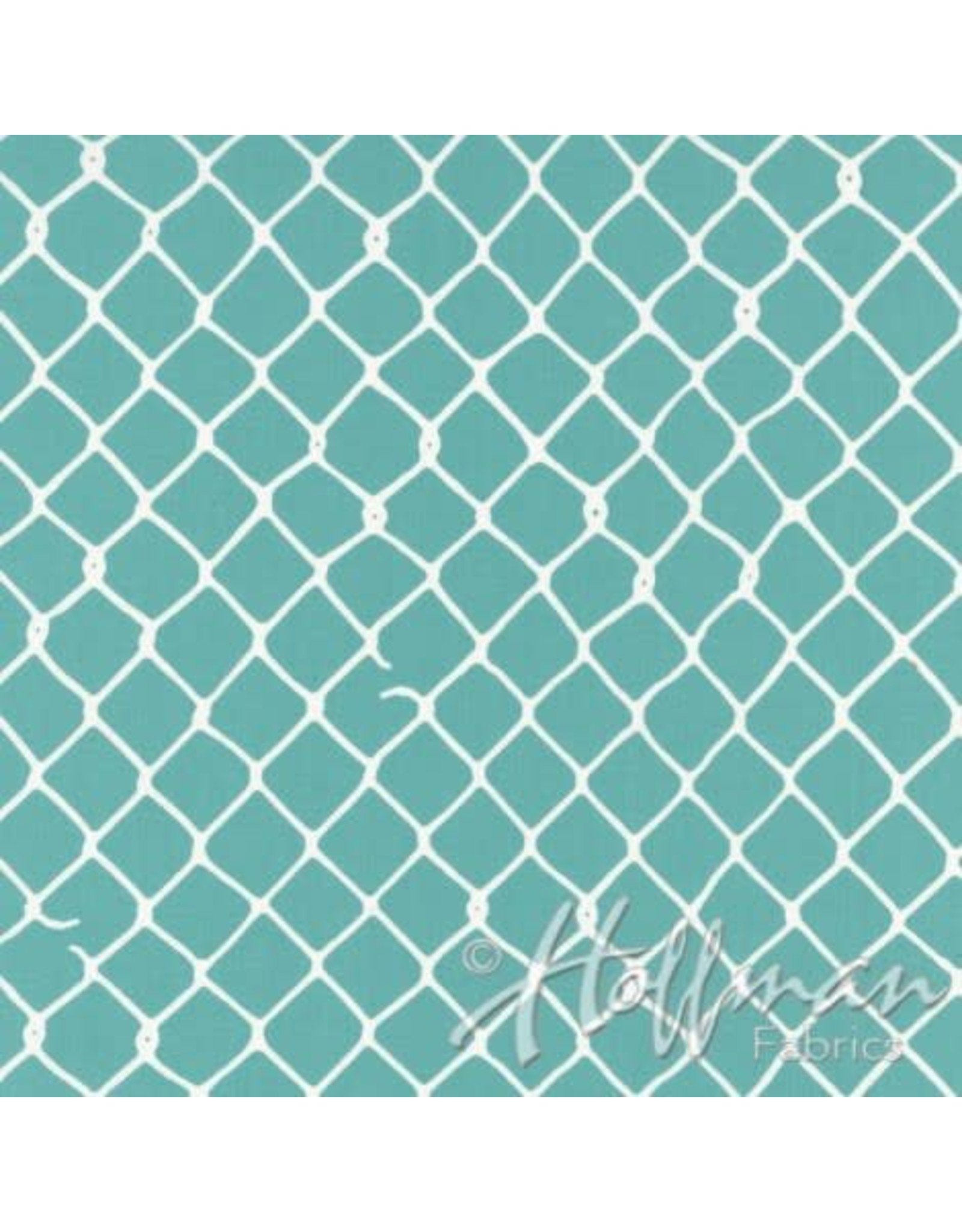 Me+You by Hoffman Fabrics Latifah Saafir - Grafic - Chain Link Fence Aqua - P4271-41