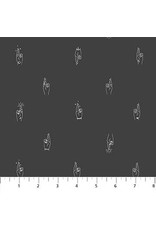 Figo Figo Fabrics - Lucky Charms - Fingers Crossed Charcoal - 92001-94