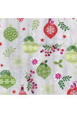 Benartex Contempo Studio Hearty the Snowman - Ornament Toss Grey/Multi