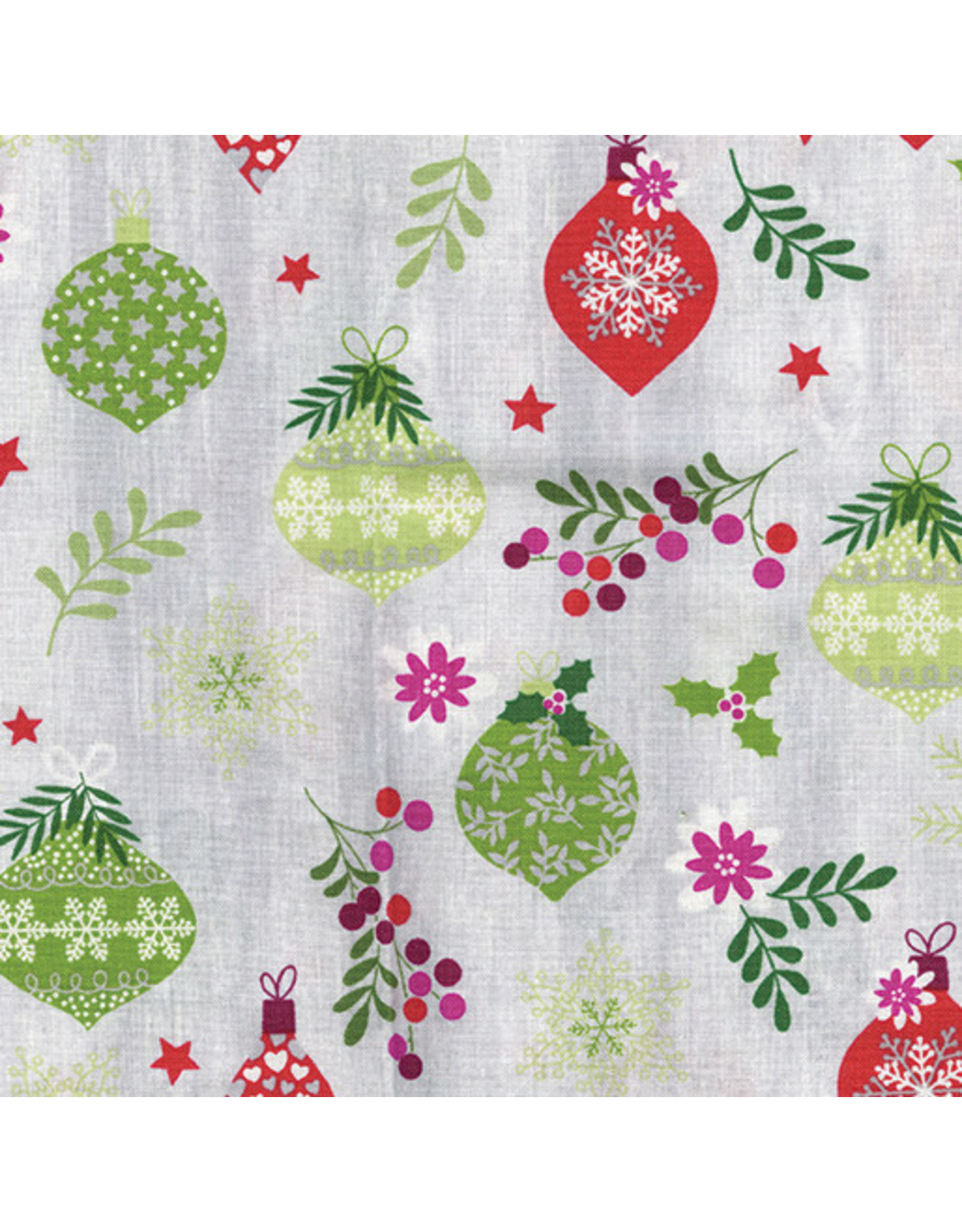 Benartex Contempo Studio Hearty the Snowman - Ornament Toss Grey/Multi