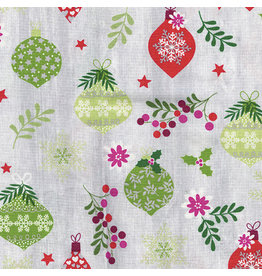 Benartex Contempo Studio Hearty the Snowman - Ornament Toss Grey/Multi