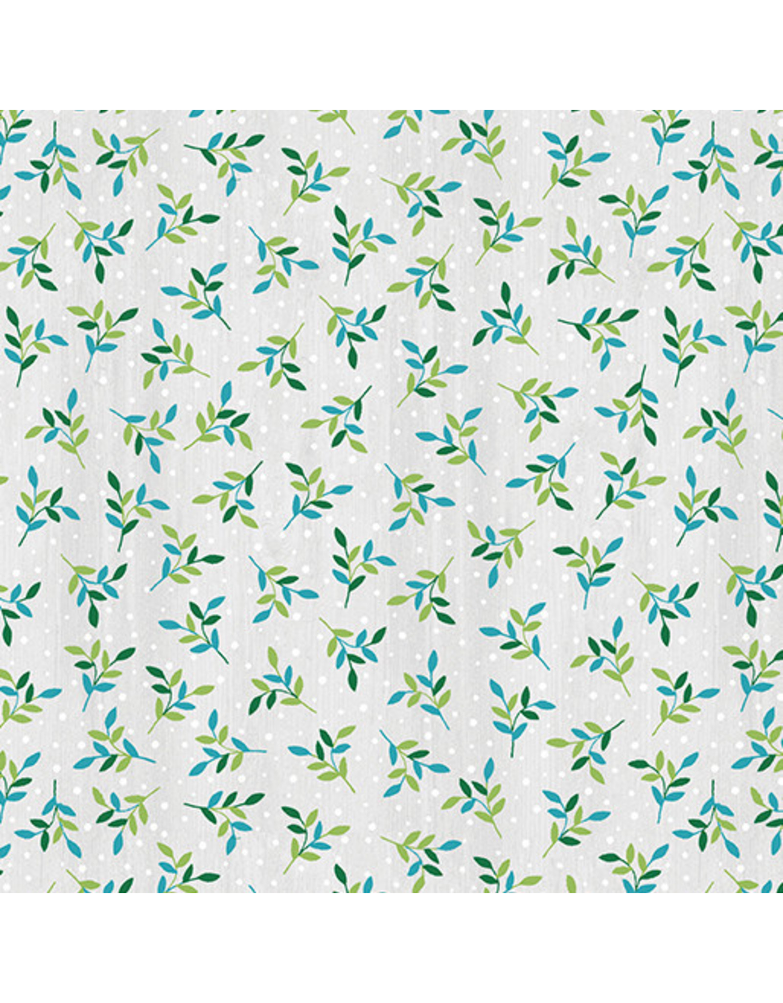 Benartex Contempo Studio Hearty the Snowman - Leaf Sprig Light Grey