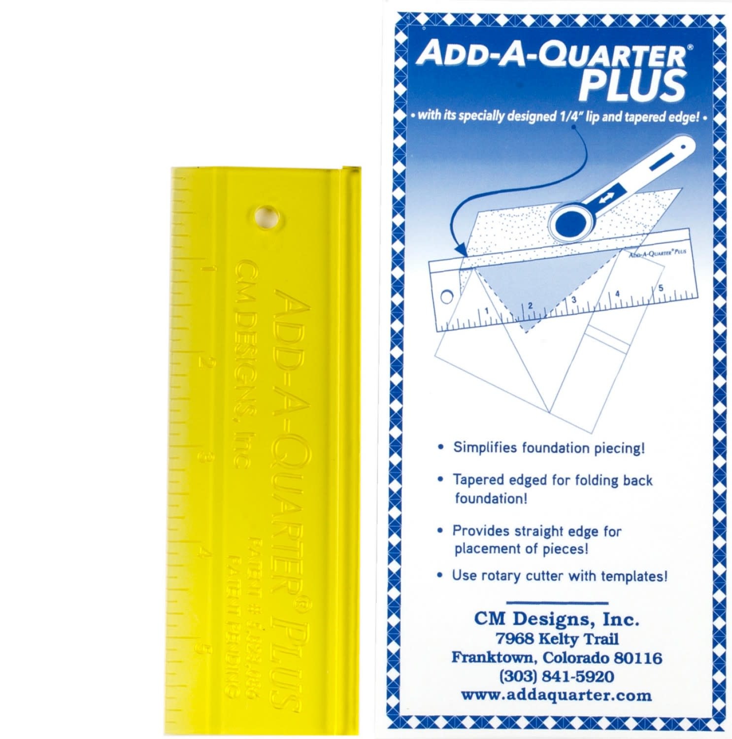 CM Designs Add A Quarter Ruler Plus - 6 inch - Nanno Creative