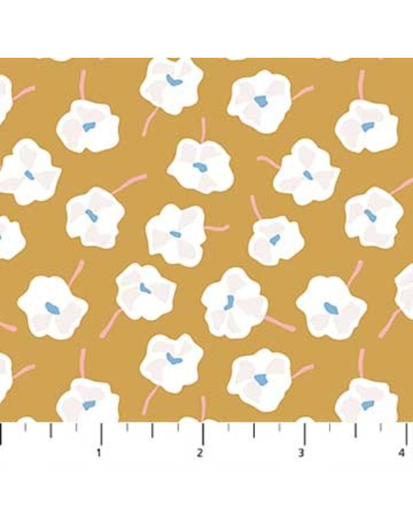 Figo Figo Fabrics - Rollakan - Flower Toss in Ochre - 90040-53