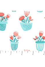 Northcott Sew Sweet - Flower Planters Turquoise Coral