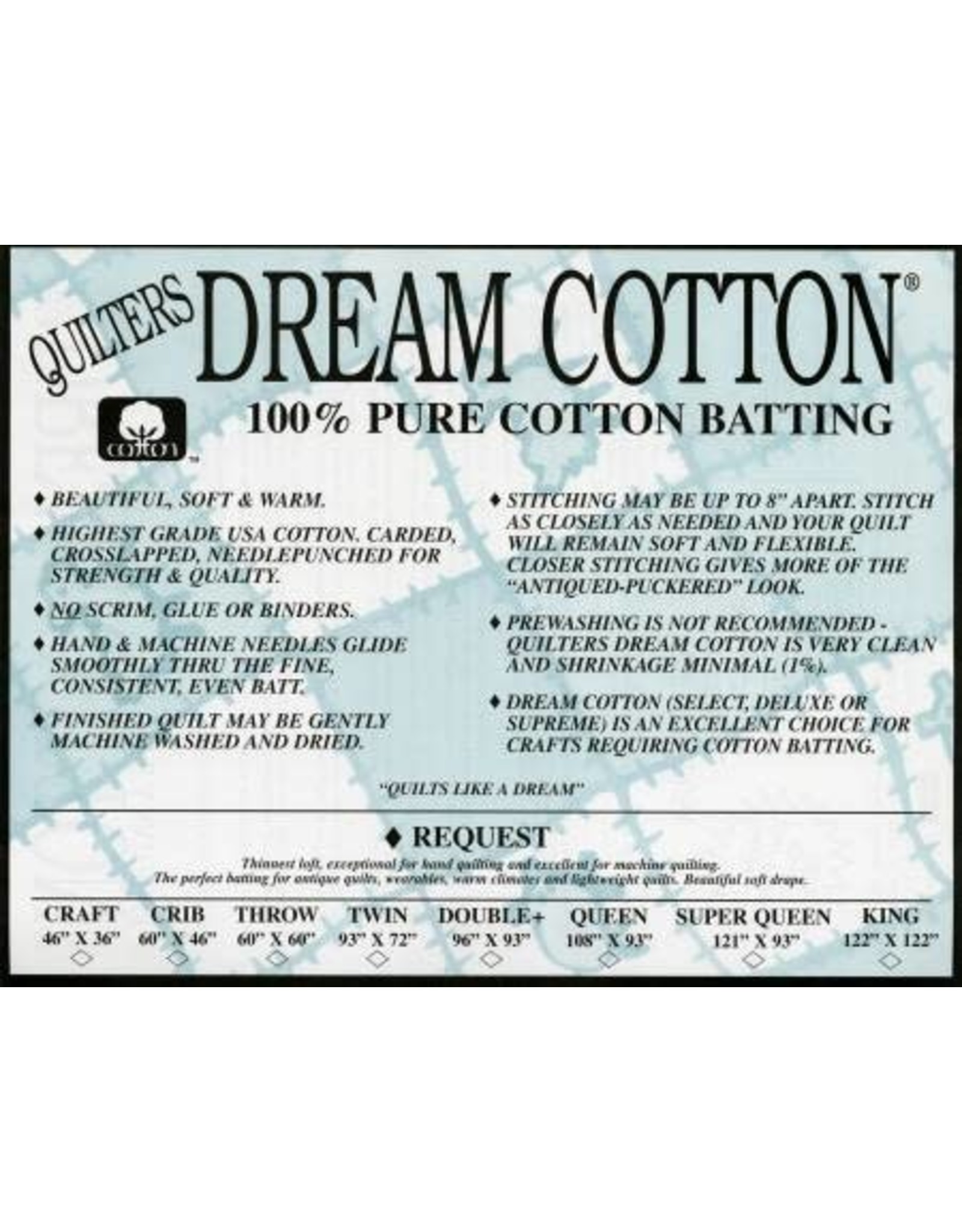 Quilters Dream Quilters Dream Cotton NATURAL - Request - 236 cm wide