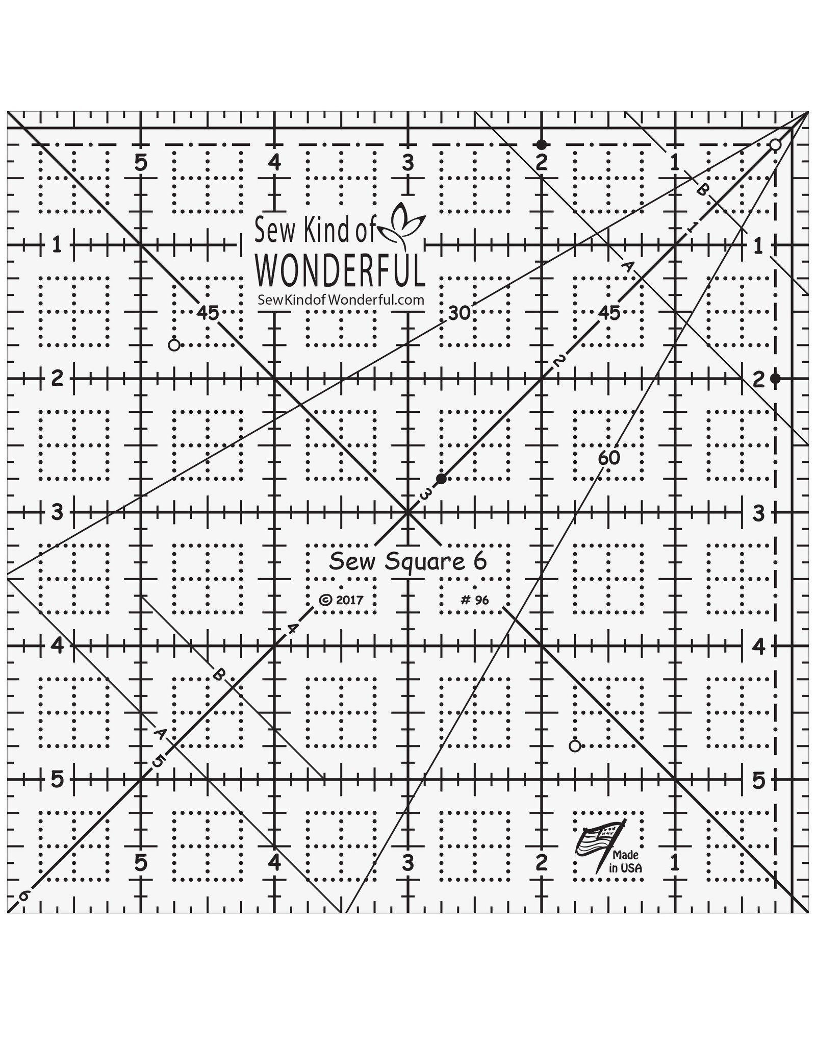 Sew Kind of Wonderful Sew Kind of Wonderful - Sew Square Ruler - 6 inch