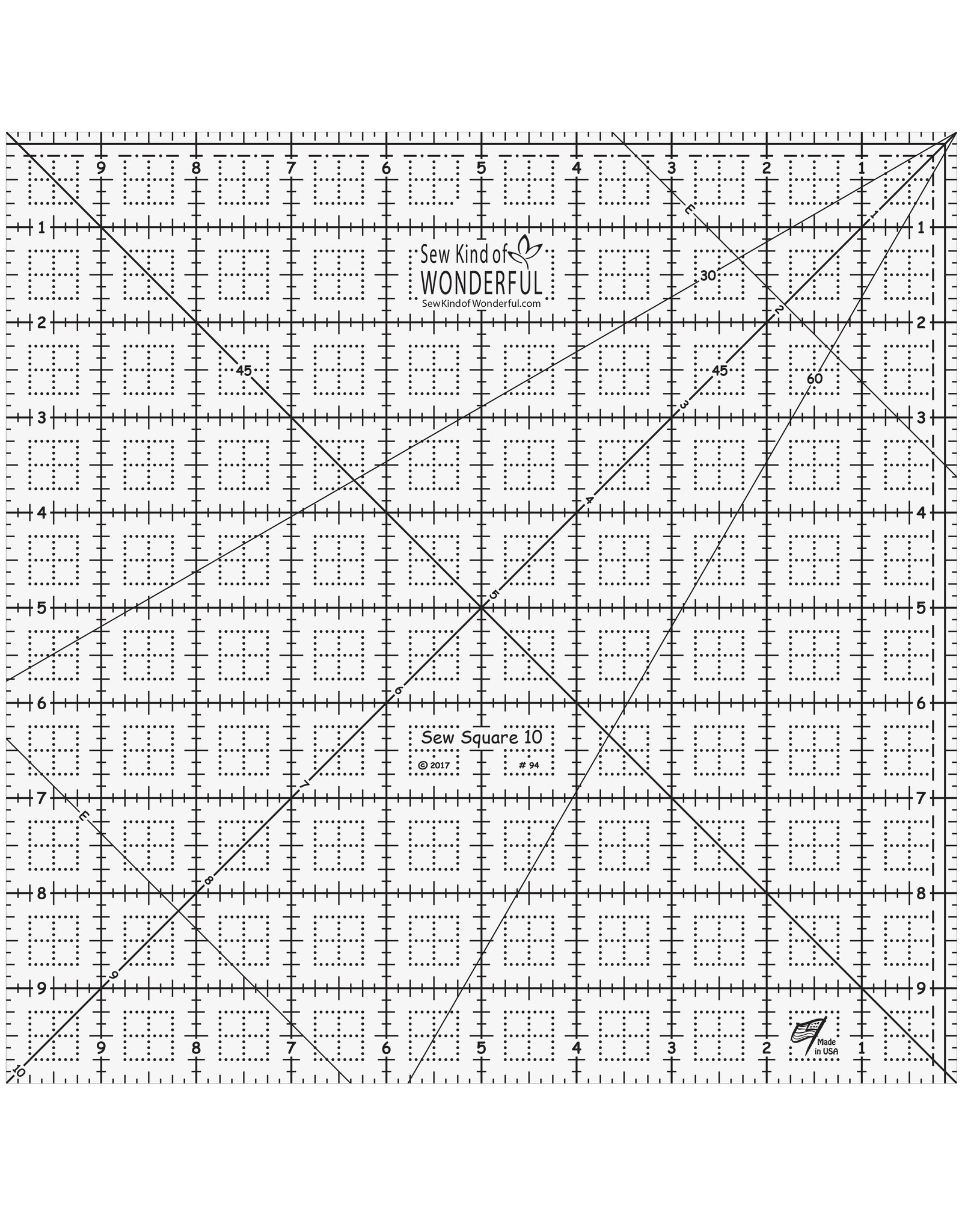 Sew Kind of Wonderful Sew Kind of Wonderful - Sew Square Ruler - 10 inch