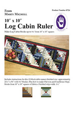 Marti Michell Log Cabin Ruler - 10 x 10 inch precut squares