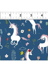 In the Beginning Mermaids and Unicorns - Unicorns Blue White