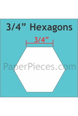 Paper Pieces 3/4 inch Hexagon  - 125 pcs