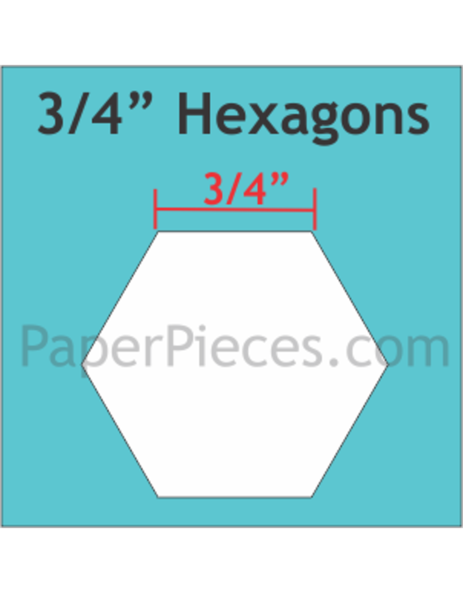 Paper Pieces 3/4 inch Hexagon  - 125 pcs