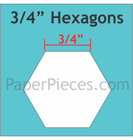 Paper Pieces 3/4 inch Hexagon  - 125 pcs