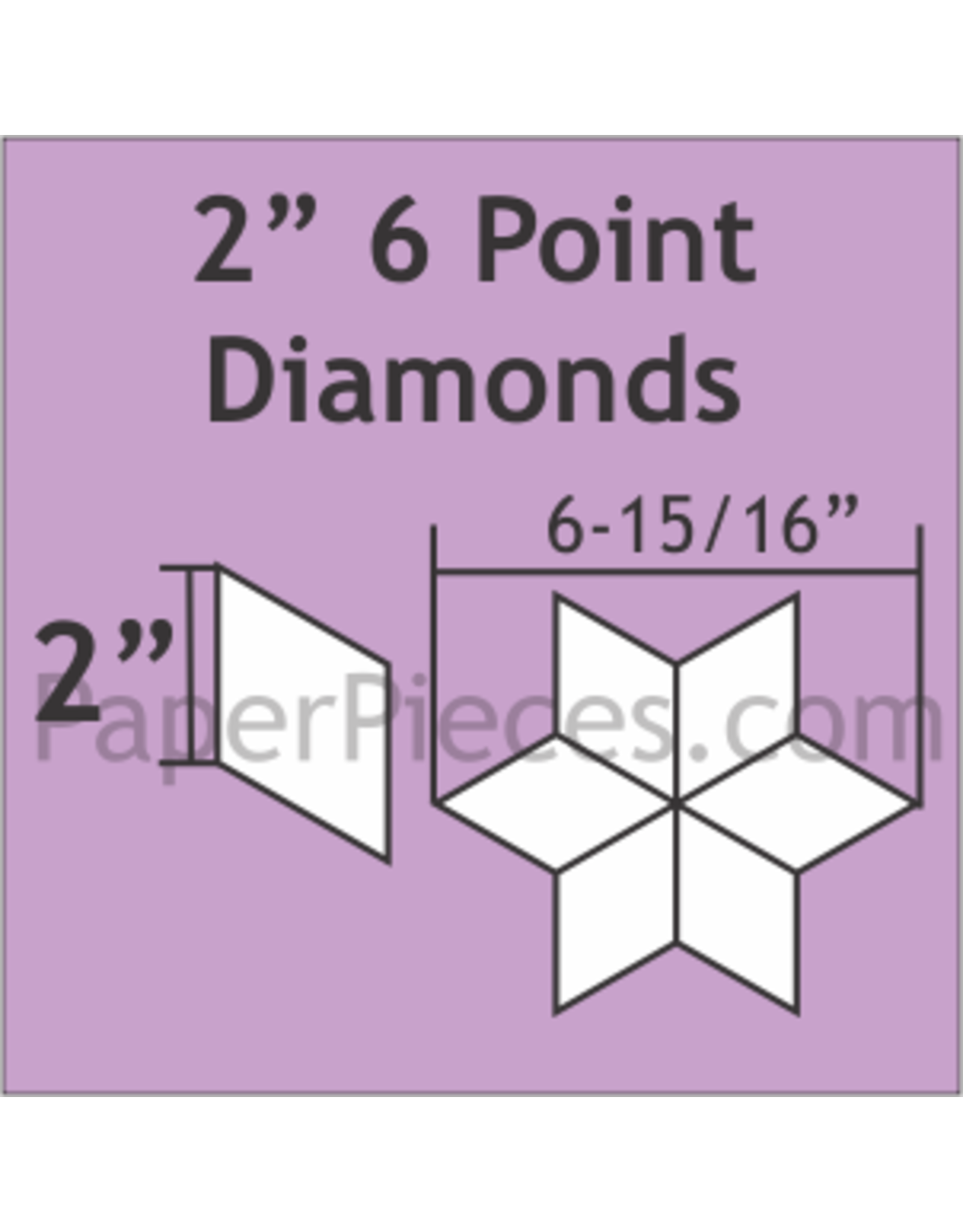 Paper Pieces 2 inch 6-point Diamond  - 75 pcs